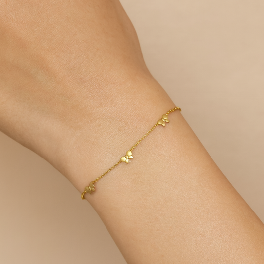 Butterfly Charm Bracelet – 18 kt Gold-Plated Sterling Silver