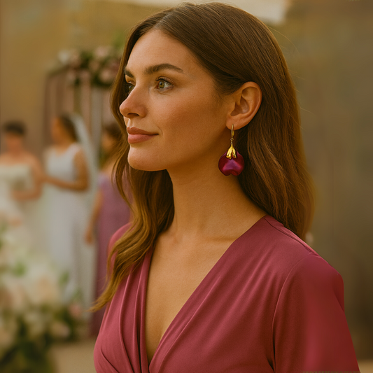 Velvet Petal Earrings – Titanium & 24kt Gold-Plated Sterling Silver