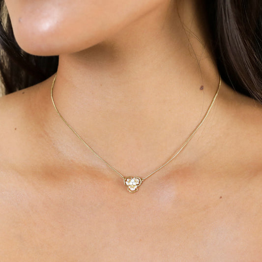 Lisette Necklace - Gold-Plated with Swarovski Crystals & Mother-of-Pearl