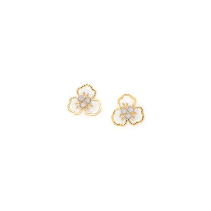 Lisette Earrings - Gold-Plated with Swarovski Crystals & Mother-of-Pearl