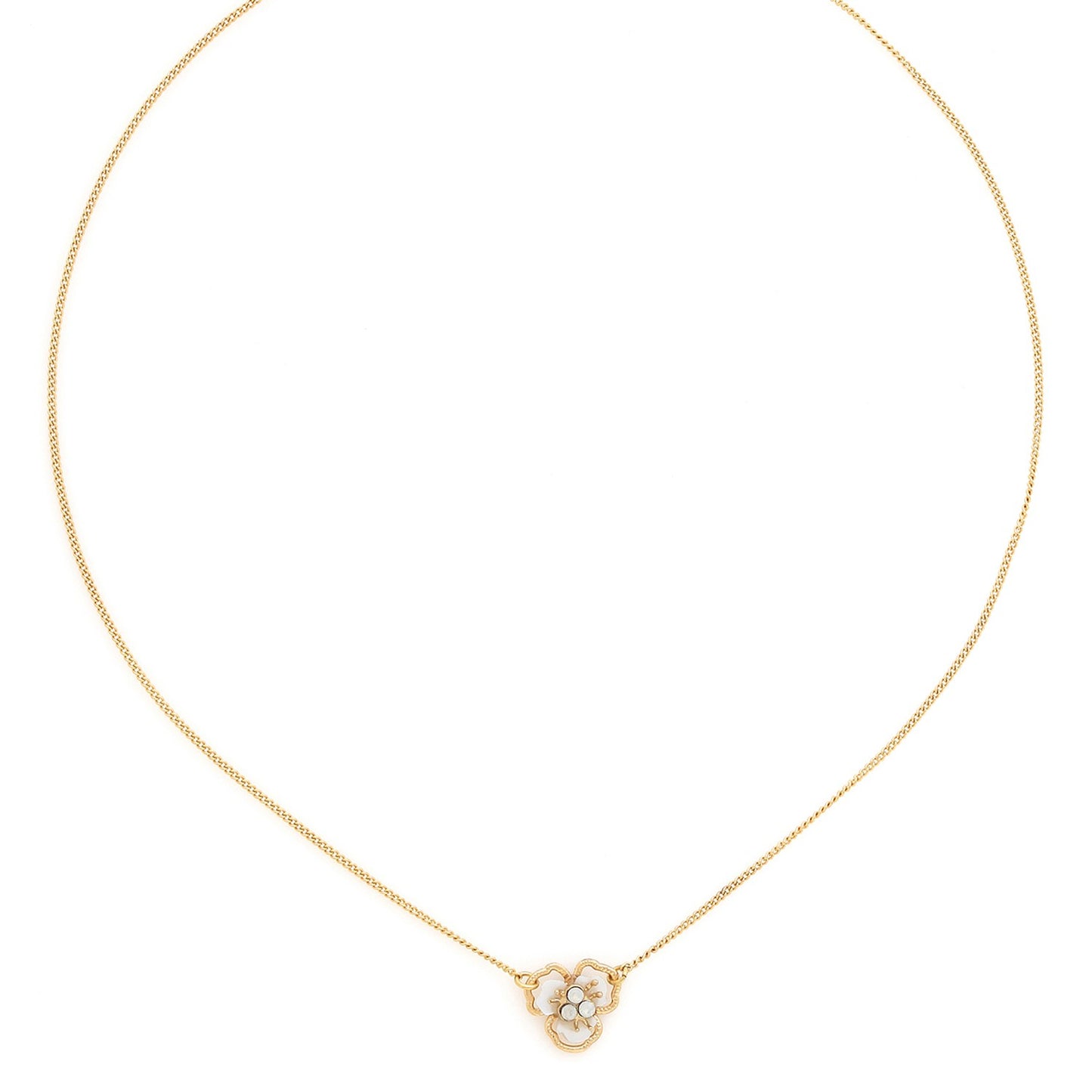 Lisette Necklace - Gold-Plated with Swarovski Crystals & Mother-of-Pearl