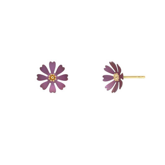 Purple Flower Earrings