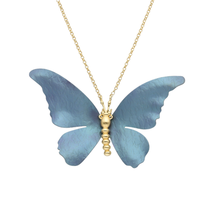 Blue Butterfly Necklace