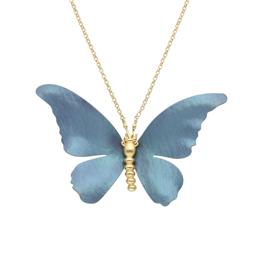 Blue Butterfly Necklace